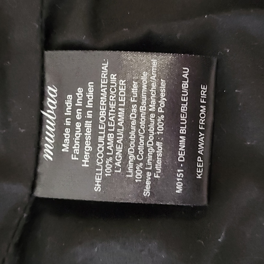 Muubaa Blue Denim Leather Jacket. Size: 4 - Picture 10 of 10